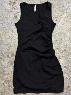 Athleta Black Sleeveless V-Neck Mini Dress